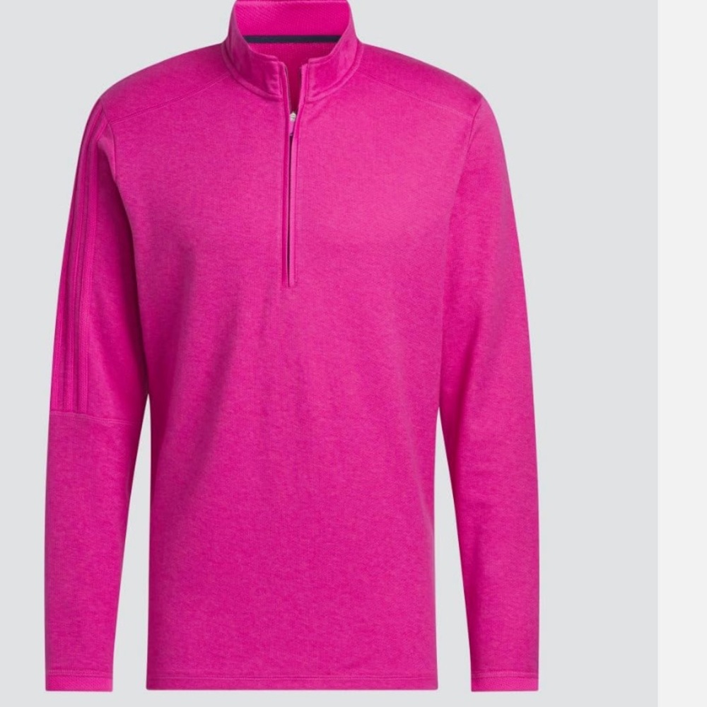 adidas Men's 3-Stripes Quarter Zip Golf Pullover - Picture 4 of 5